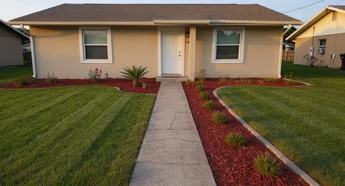 The same yard rendered with professional landscaping by Groundplan